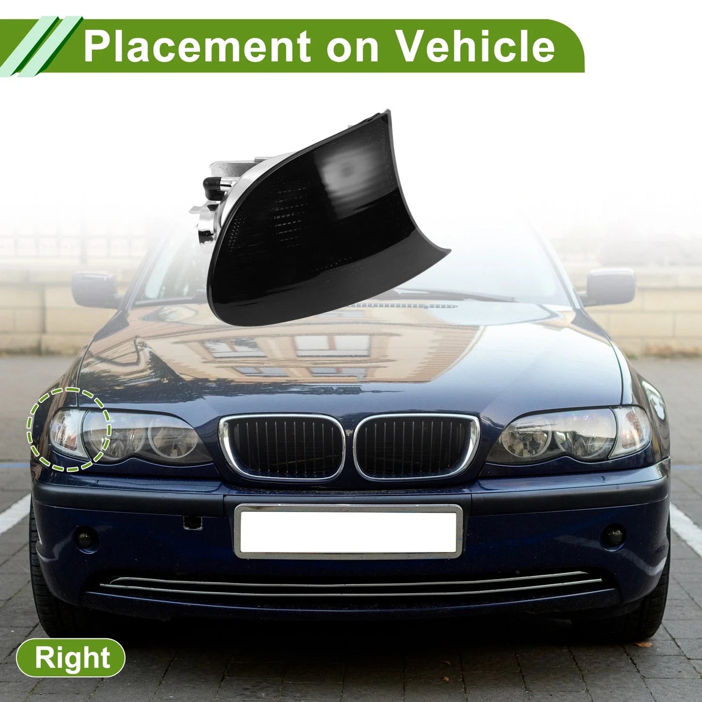 1 pc Right Corner Signal Light Cover for BMW 3-Series (1999 - 2001)