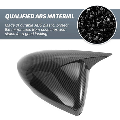 Pair Rearview Mirror Cover Overlay Black Carbon Fiber for Chevrolet Cruze (2017–2019)