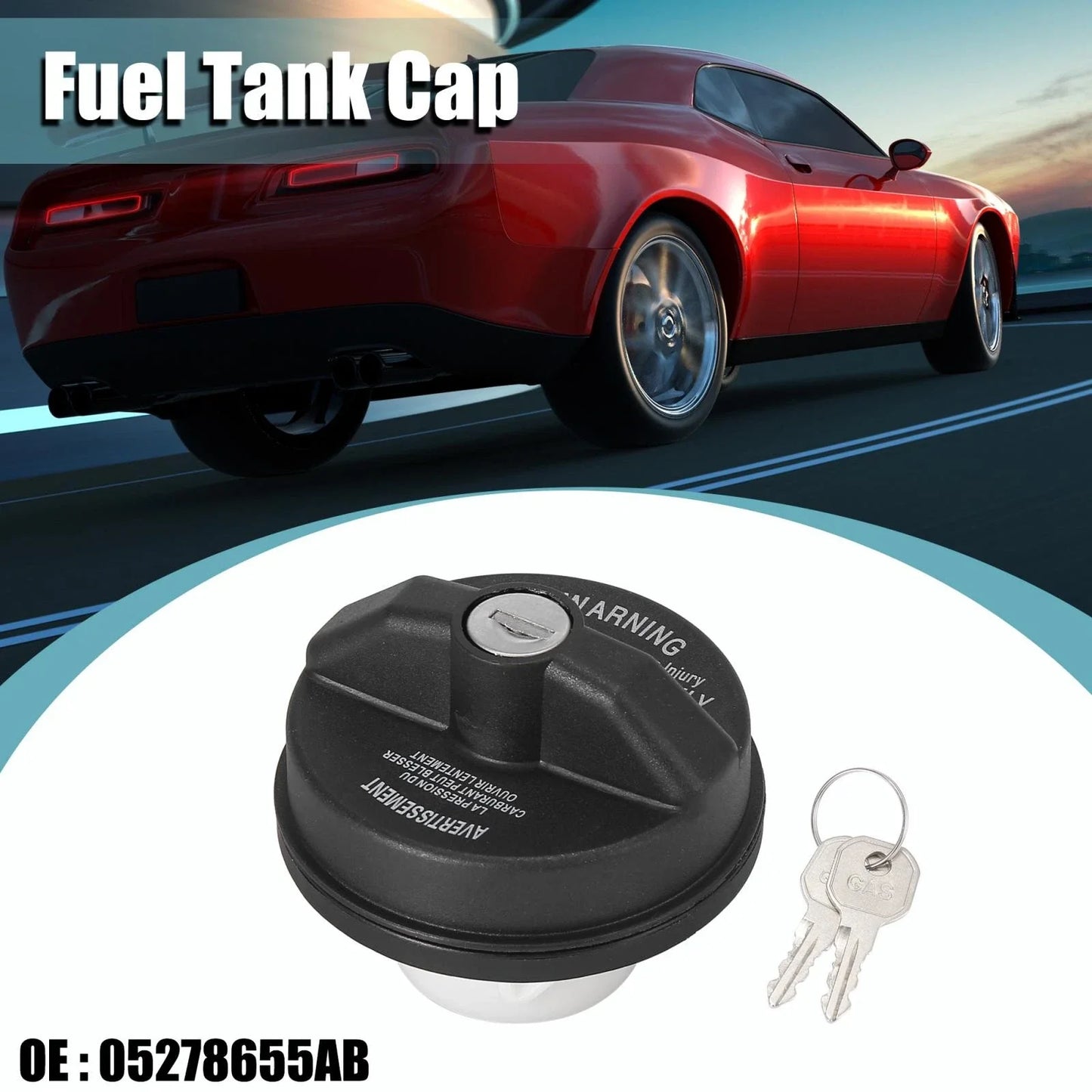 Black Engine Oil Fuel Tank Cap Cover for Dodge (2011-2019)