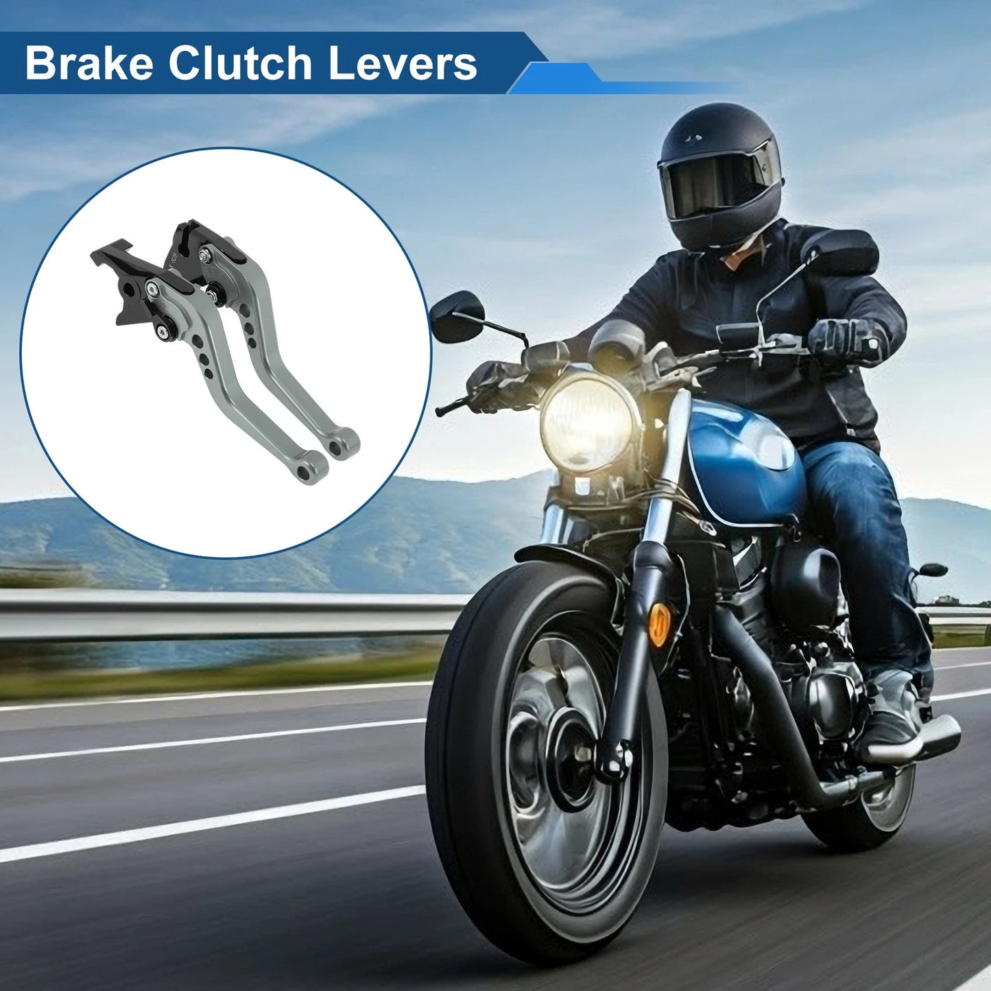 Adjustable Short Brake Clutch Lever for Kawasaki ZX6R/ZX636R/ZX6RR (2000–2023) Titanium Tone