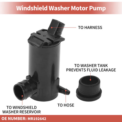 Windshield Washer Pump w/ Grommet for Mitsubishi (No.MR192642)