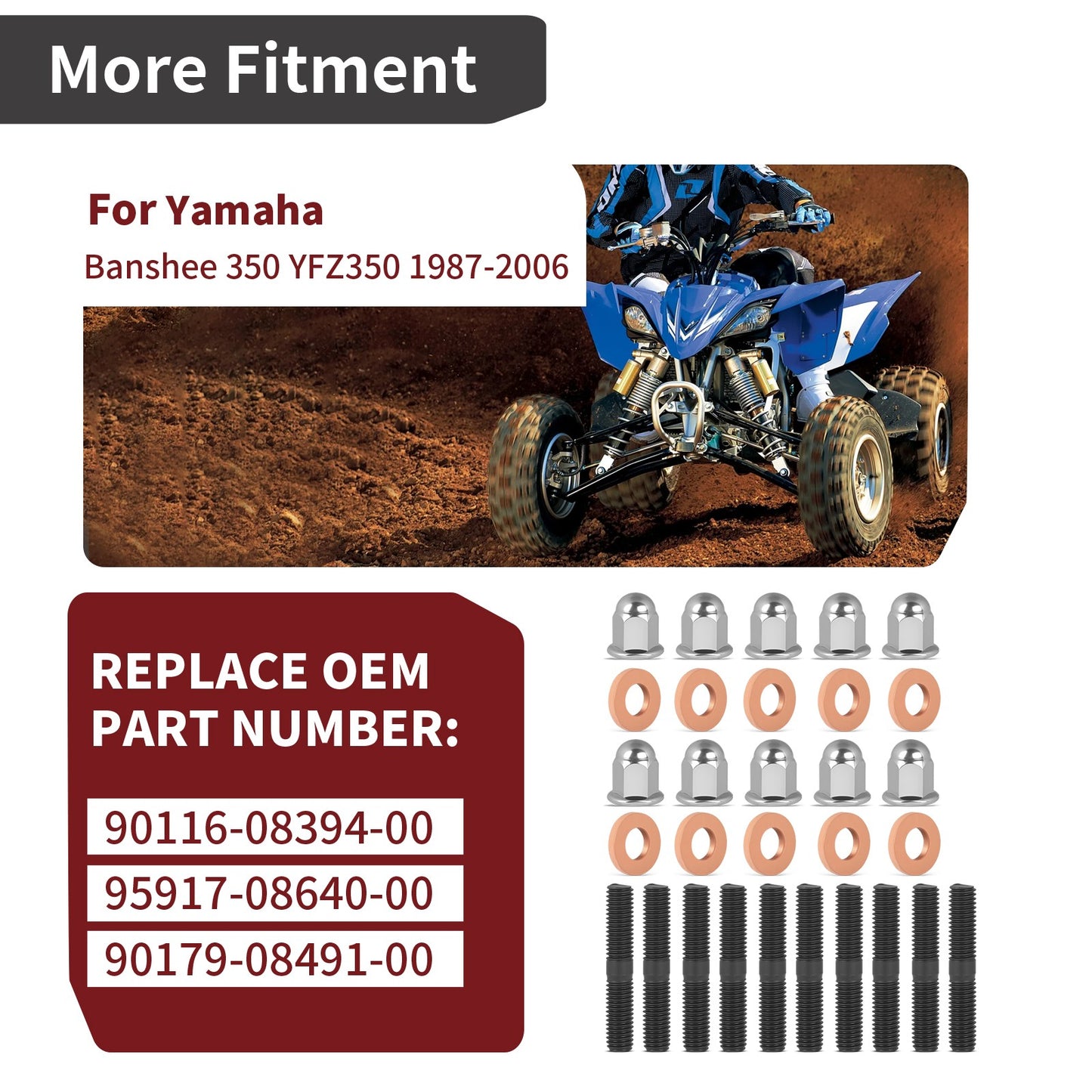 Cylinder Head Studs Kit for Yamaha Banshee 350 (1987–2006)