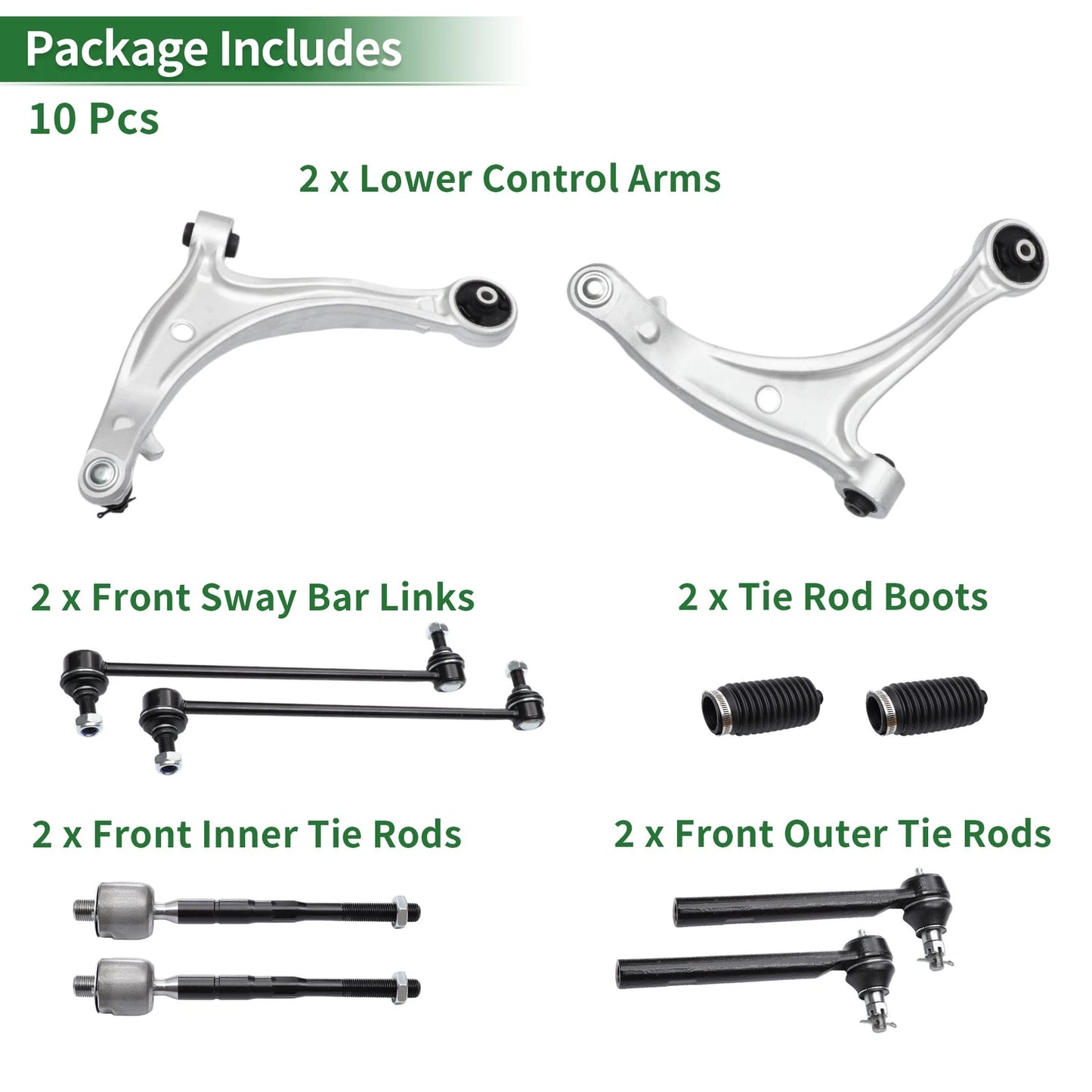10pcs Front Suspension Control Arm Kit for Honda Odyssey (2005–2010) No.K750304