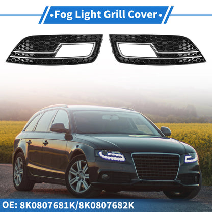 1 Pair Front Fog Light Grill for Audi A4L B9 S4 RS4 (2017–2023) No. 8K0807681K/8K0807682K
