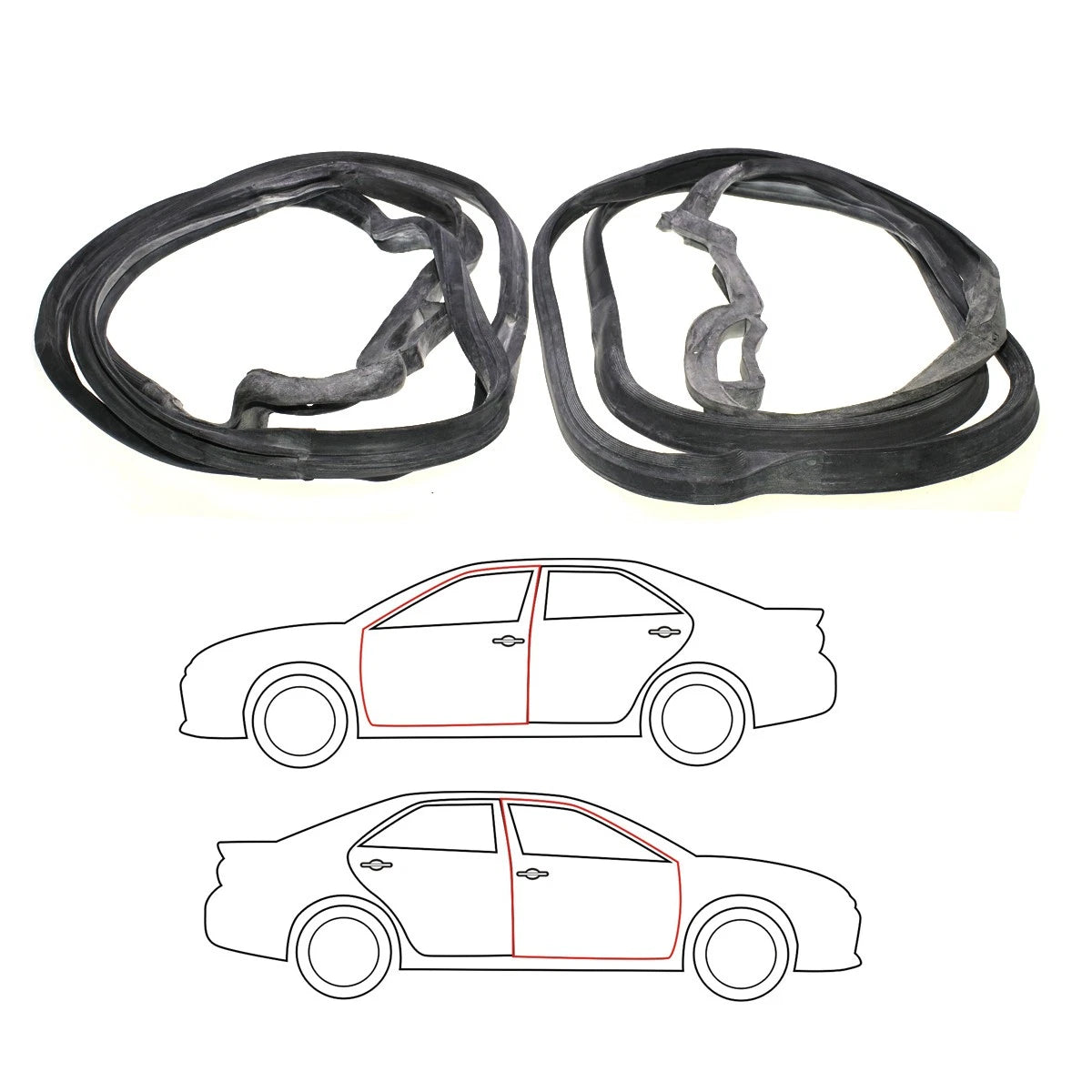 Front Door Weatherstrip for Mercedes-Benz W123 Sedan (1976–1985)