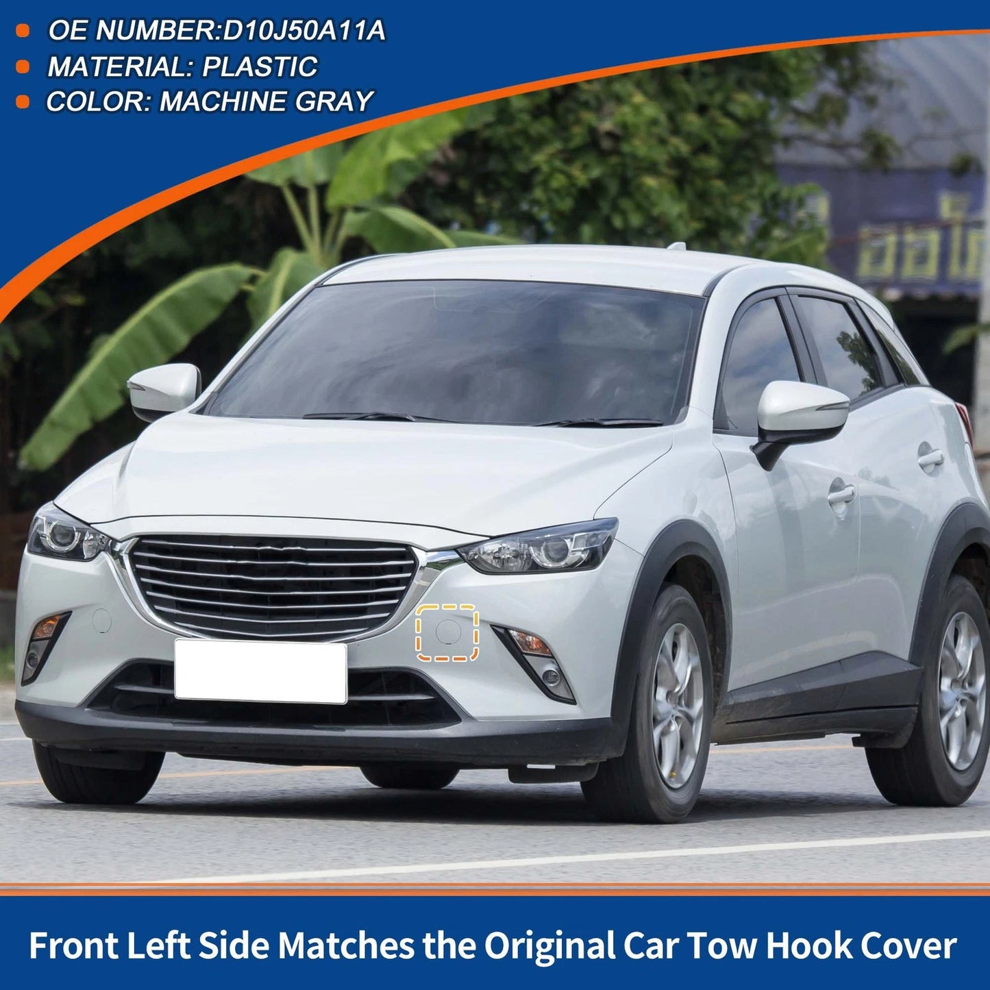 Tow Hook Cover for Mazda CX-3 (2016–2021) No.D10J50A12A Machine Gray