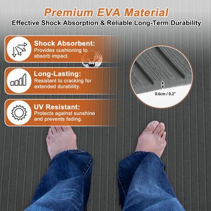 Self-Adhesive Boat Flooring Strip for Marine Use (48.03"Lx15.75"W) Deep Gray