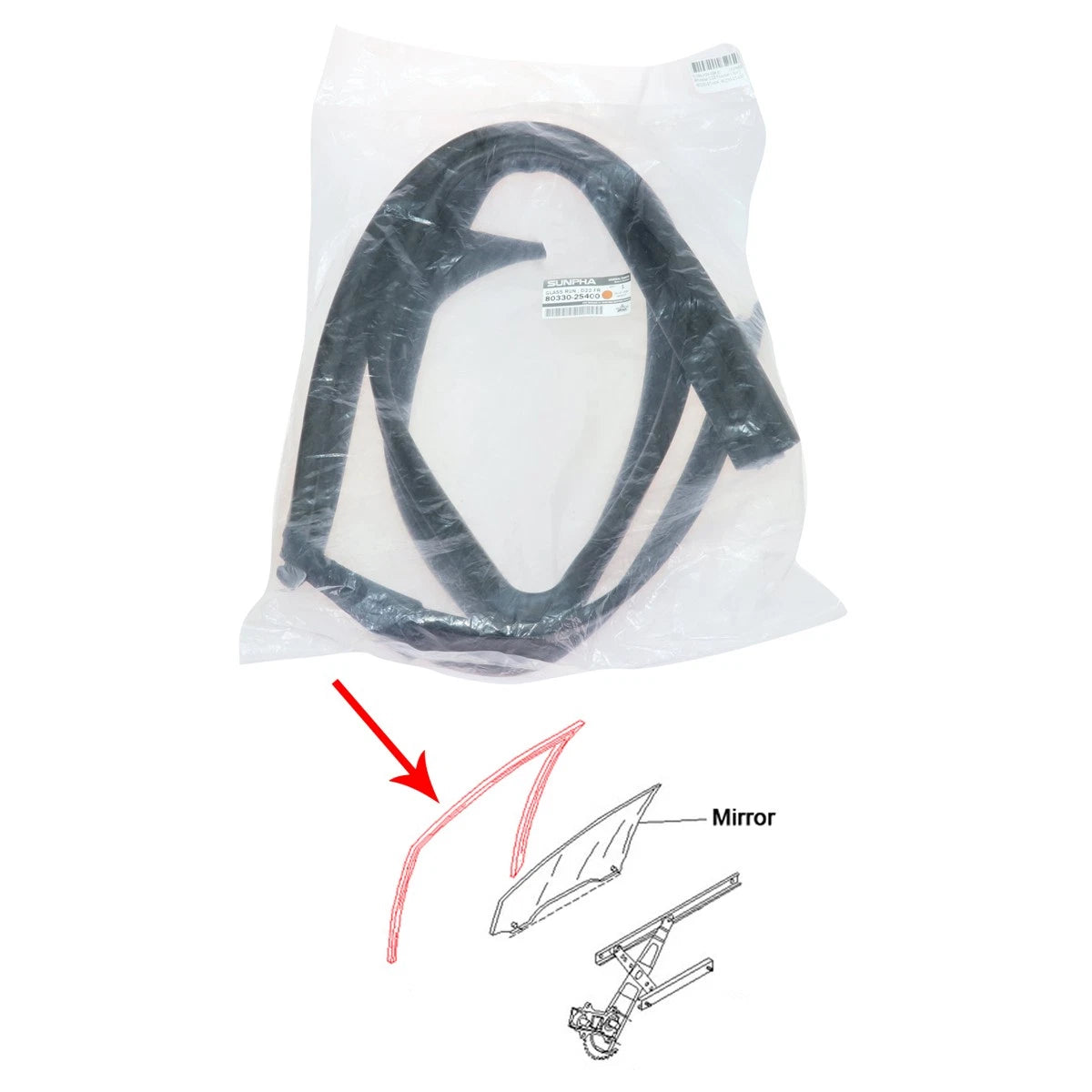 Front Glass Run Channel Seal for Nissan Frontier Navara D22 (2001–2014)