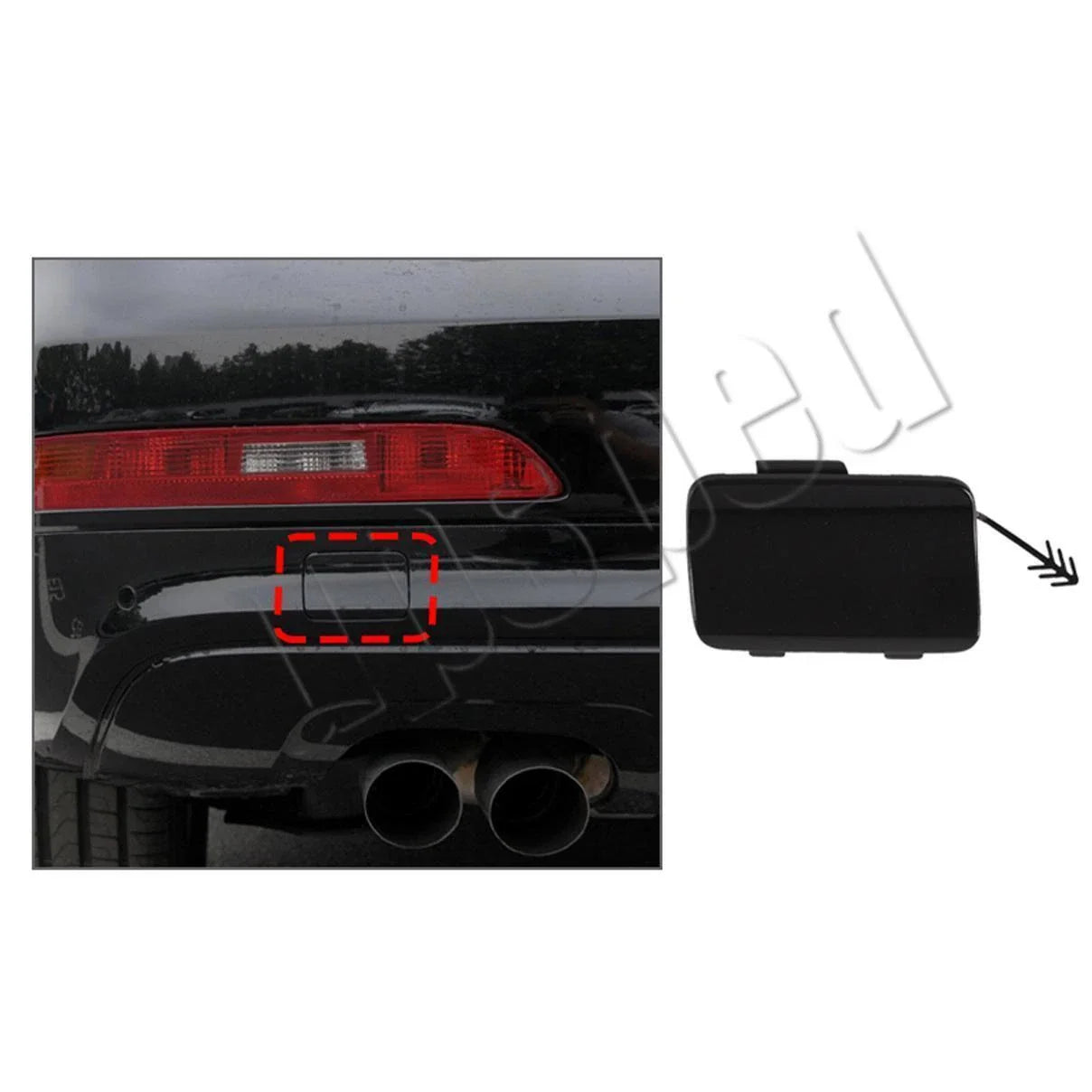 Tow Hook Eye Cover Cap / 2x / Left Right Rear Bumper / for Audi Q3 (2013–2015)