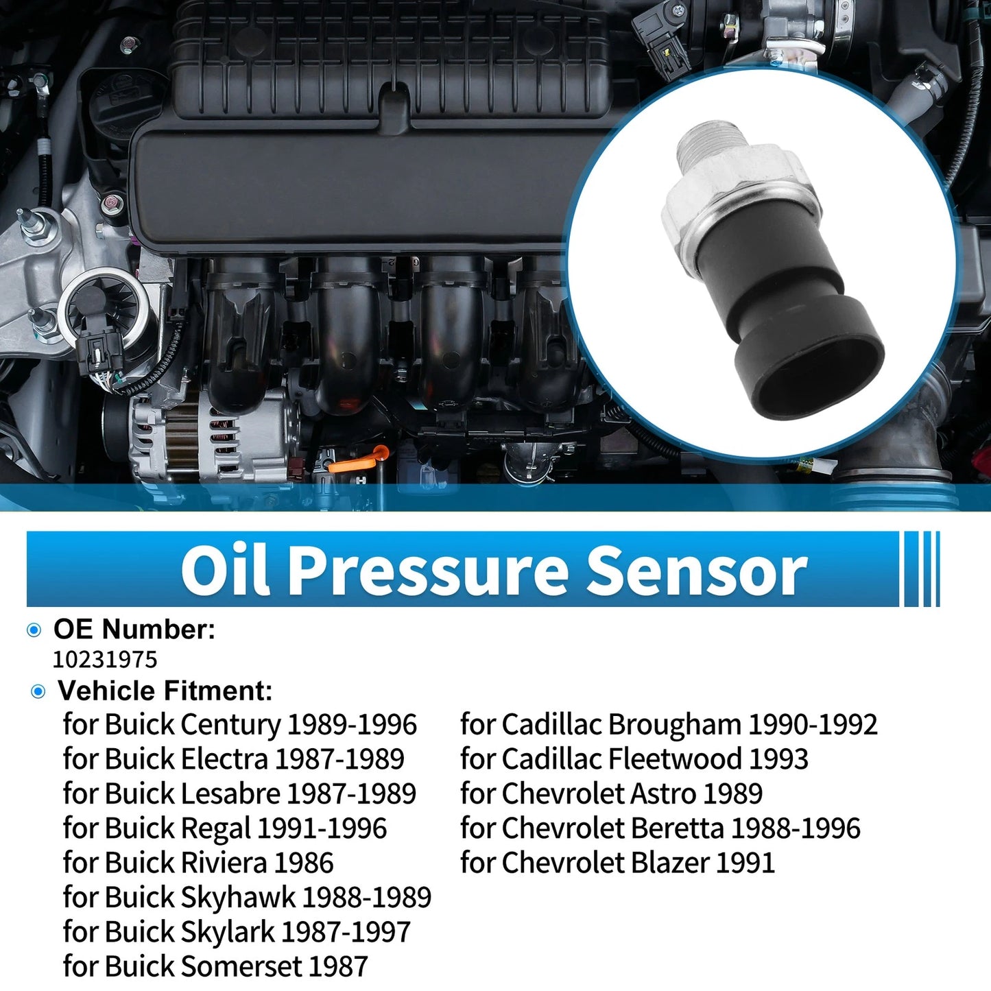 Engine Oil Pressure Sensor No.10231975 for Buick Century (1989–1996)