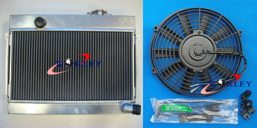 3-Core Aluminum Radiator & Fan for Datsun 1600 (1968–1970)