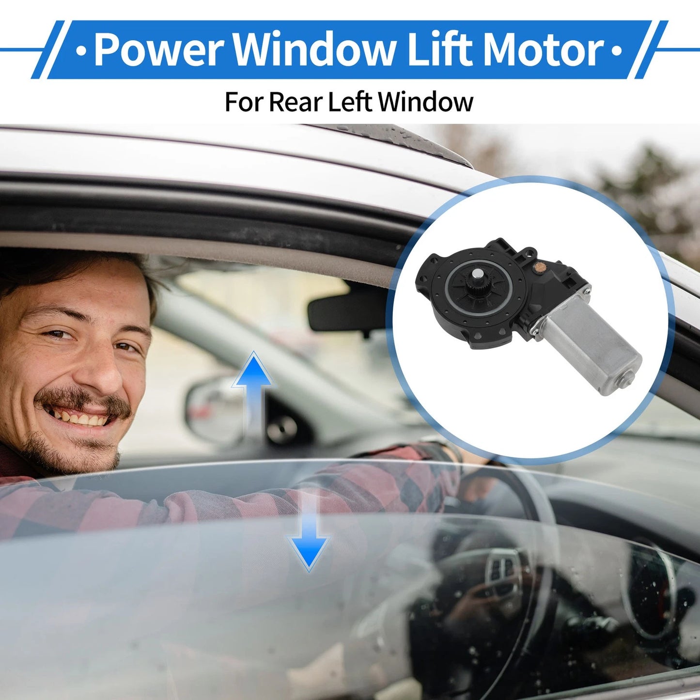 Rear Left Power Window Regulator Lift Motor for Hyundai Santa Fe (2013–2018)