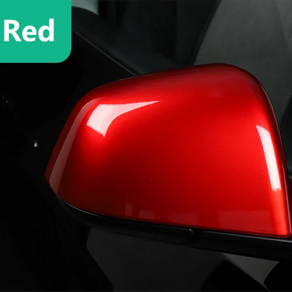 1x Red Passenger Side Mirror Cover Cap for Tesla Model Y (2021–2023)