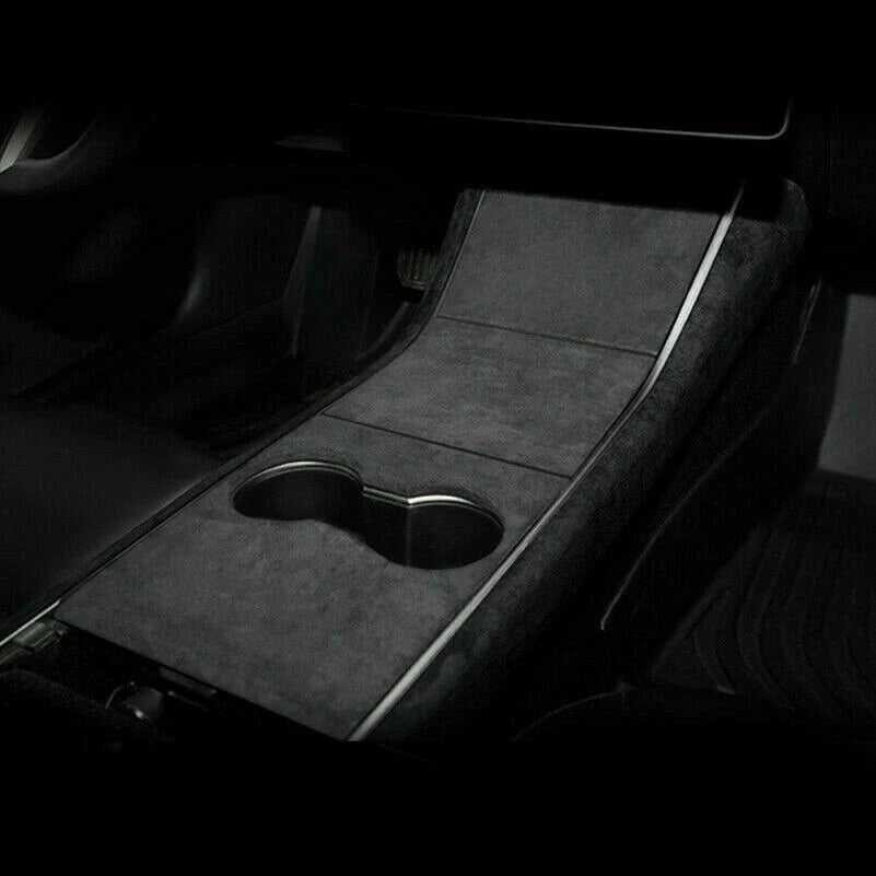 Suede Center Console Storage Panel Cover Trim for Tesla Model 3 (2017–2023)