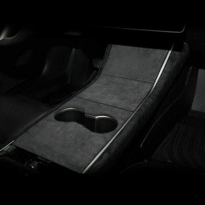 Suede Center Console Storage Panel Cover Trim for Tesla Model 3 (2017–2023)