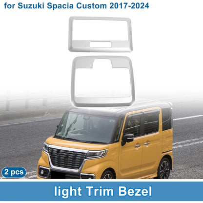 Front Row Light Trim Bezel for Suzuki Spacia Custom (2017–2024) Silver Tone