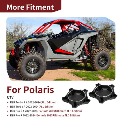 2X Matte Flash Black 5 Lug Rim Cap for Polaris RZR Pro R 4 (2022–2024)