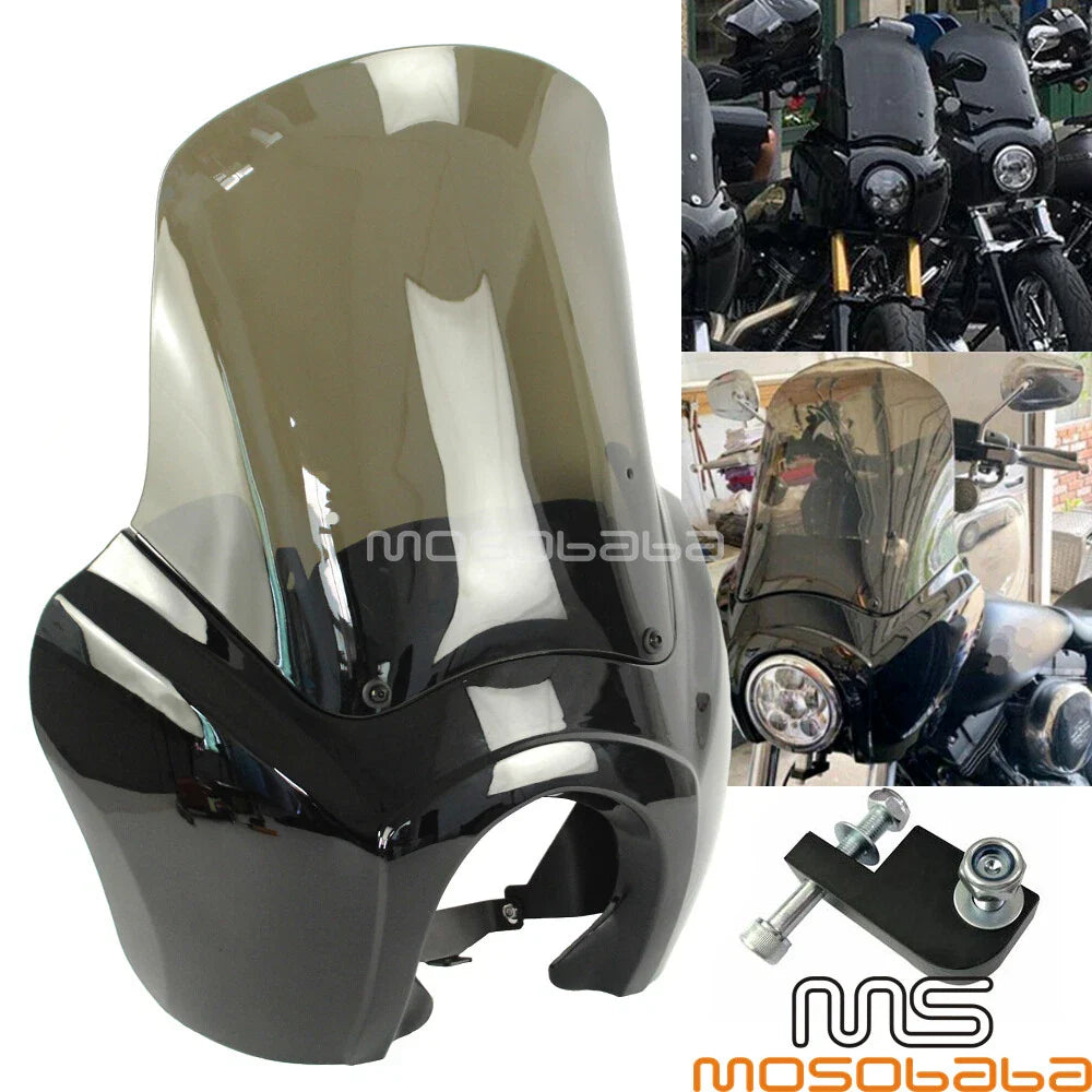 15" Windscreen Front Headlight Fairing for Harley Dyna FXDLI FXRP (2006-2017)