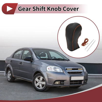 Gear Shift Knob Cover for Chevrolet Cruze 2011-2015 - Black & Brown Faux Leather