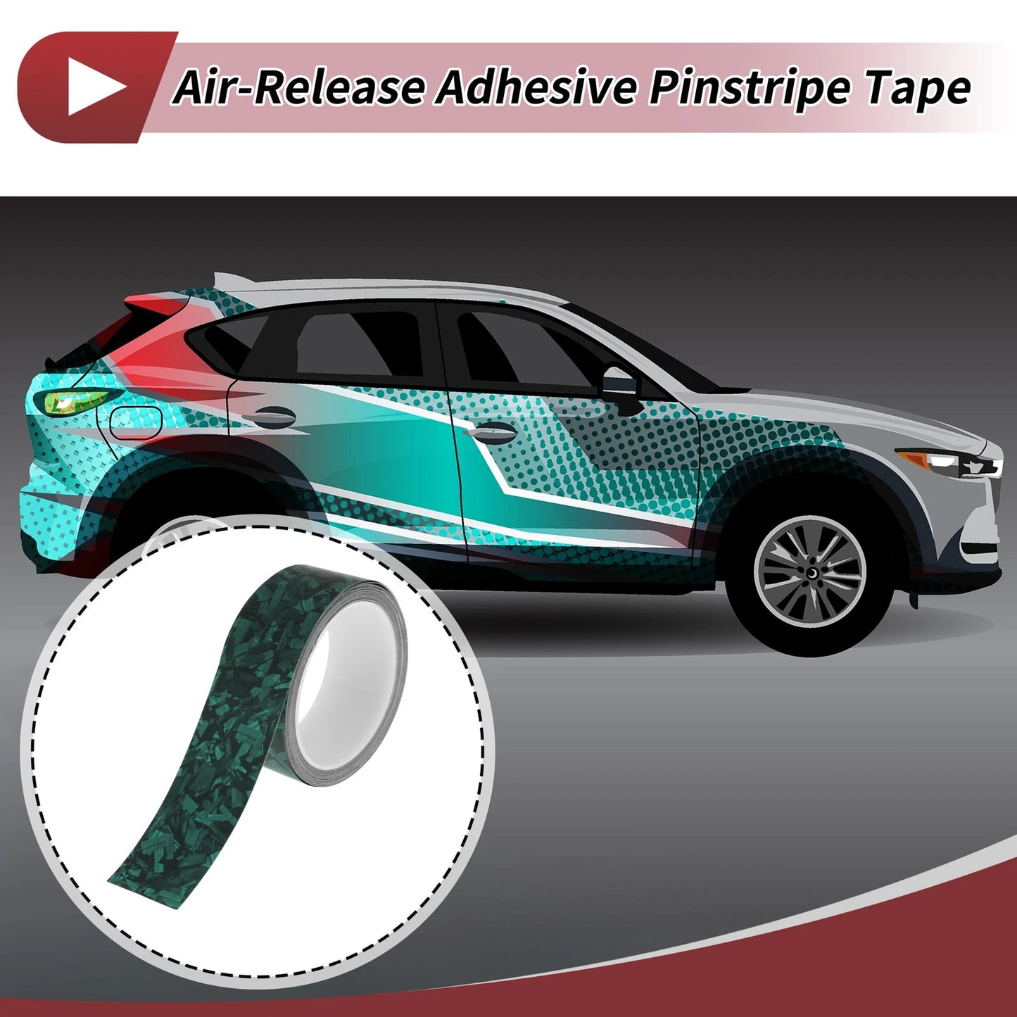 Pinstripe Tape 40mm x 8.5m Matte Green for Car Motorcycle Boat