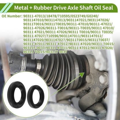 Drive Axle Shaft Oil Seal for Toyota 4Runner (1995–2019) No. 90311-47013