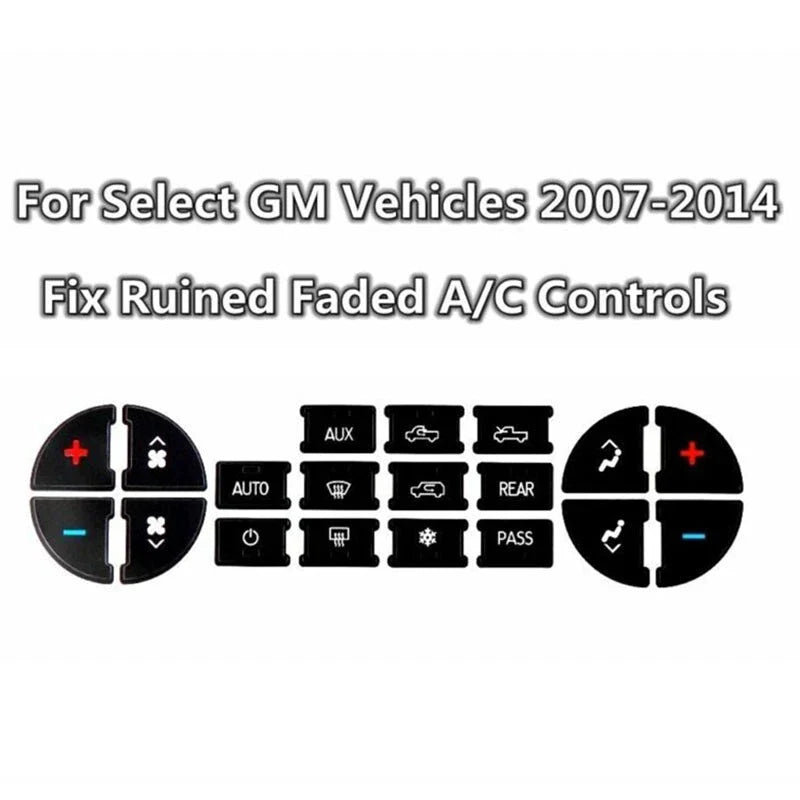 Set AC Dash Button Repair Kit Decal Stickers for Car
