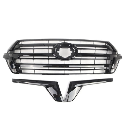 Front Bumper Hood Grille for Toyota Land Cruiser LC200 (2016–2018) Glossy Black
