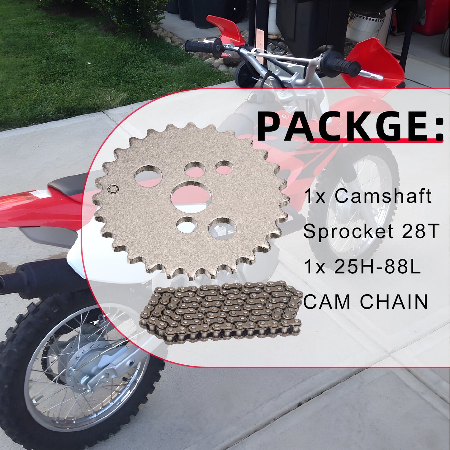 Camshaft Sprocket & Timing Chain for Honda XR80R CRF80F (2000–2013)
