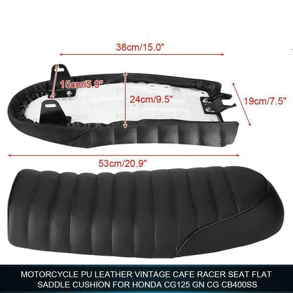 Soft Leatherette Motorcycle Seat Cushion for Cafe Racer Universal (N/A)