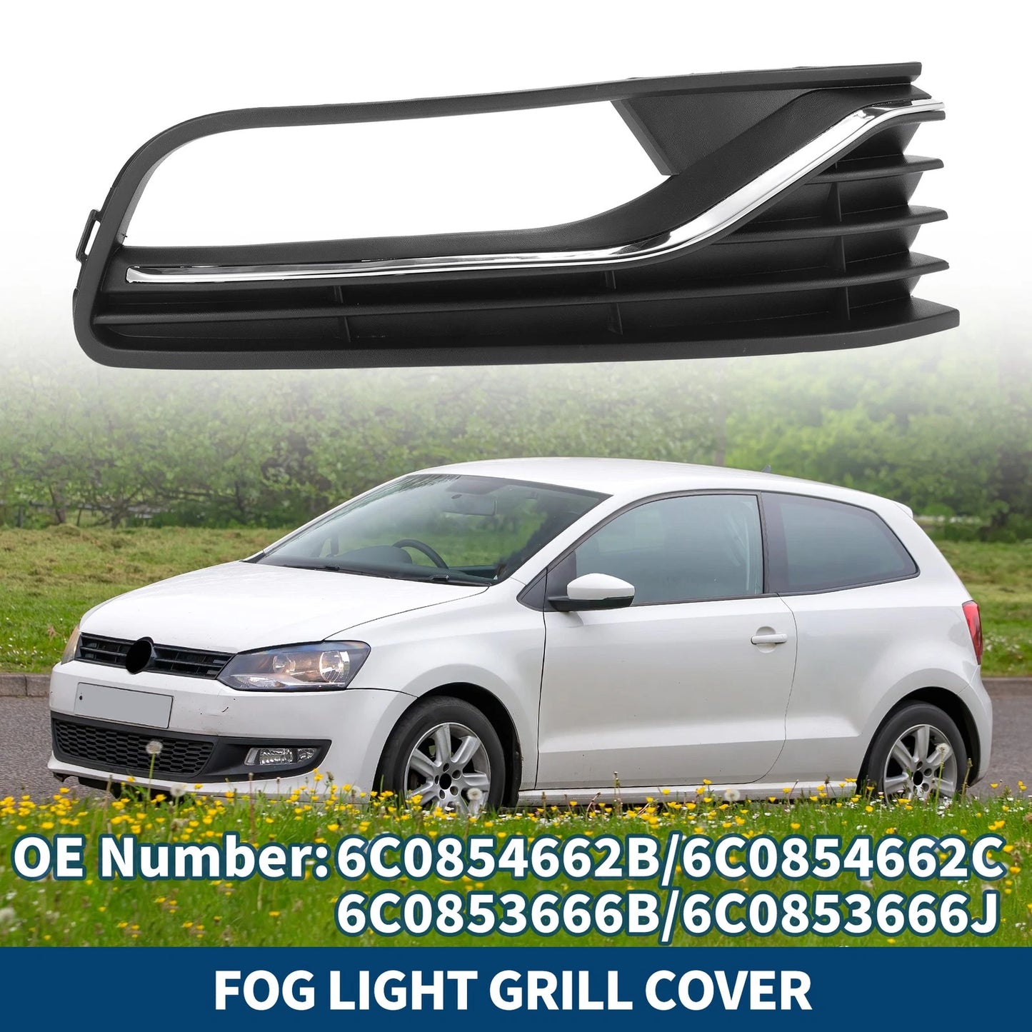 1pc Fog Light Grill for Volkswagen 6R (2014–2017) No.6C0854662B