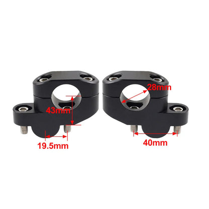 28mm Offset Handlebar Clamp Mount for Honda, Suzuki, Yamaha, Kawasaki