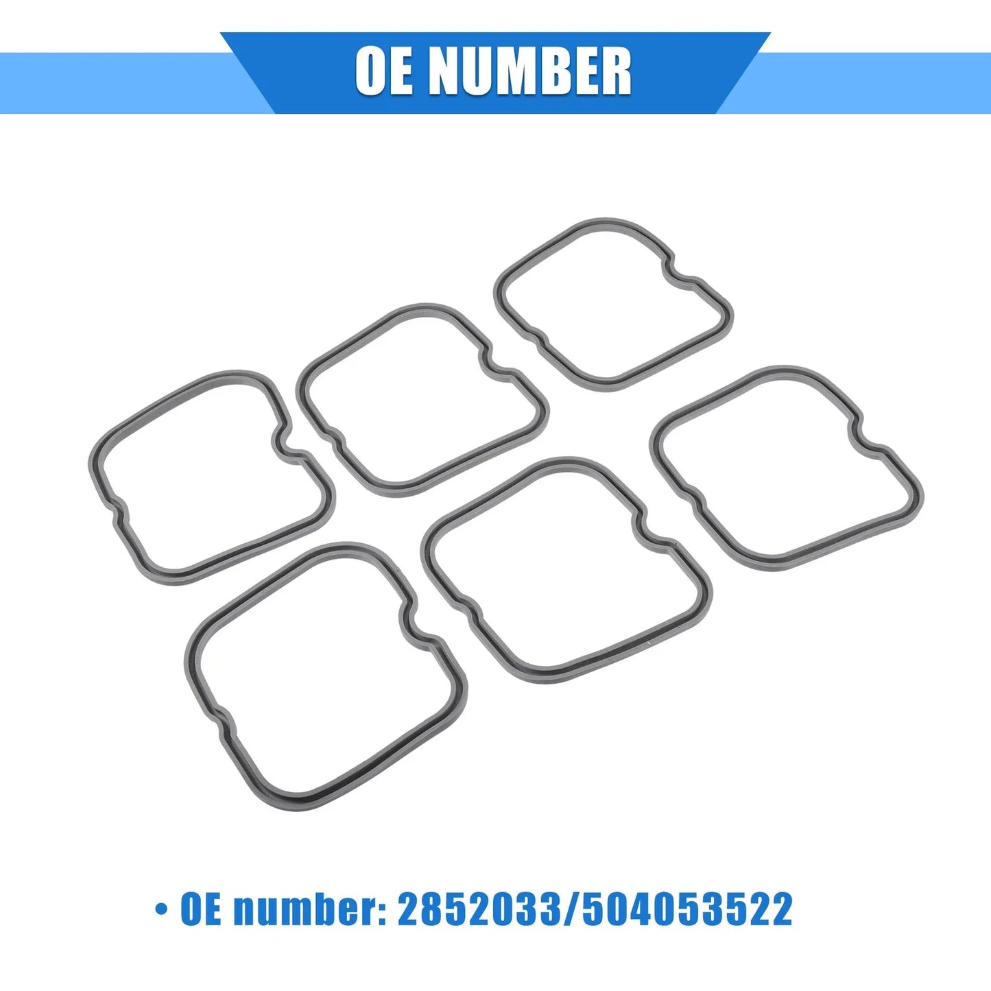 6 Pcs Valve Cover Gaskets for Dodge Ram (1989-1998) Rubber Gray