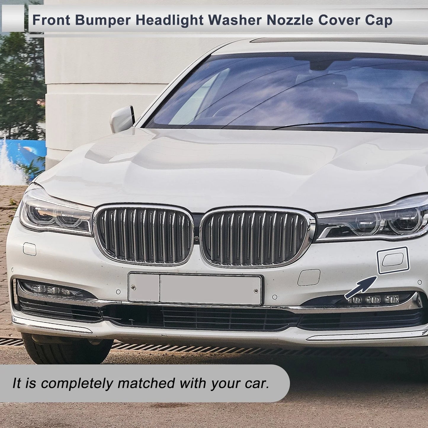 Front Right Side Bumper Headlight Washer Nozzle Cover Cap for BMW 740i