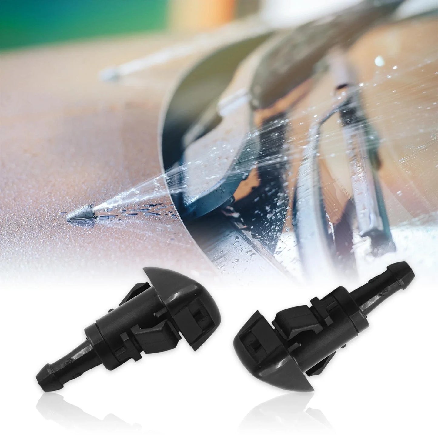 2 x Front Windshield Wiper Nozzles for GMC Envoy, Chevy Trailblazer (2002-2009)