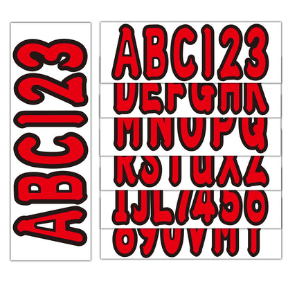 3" Boat Registration Numbers and Letters Decals Custom Red