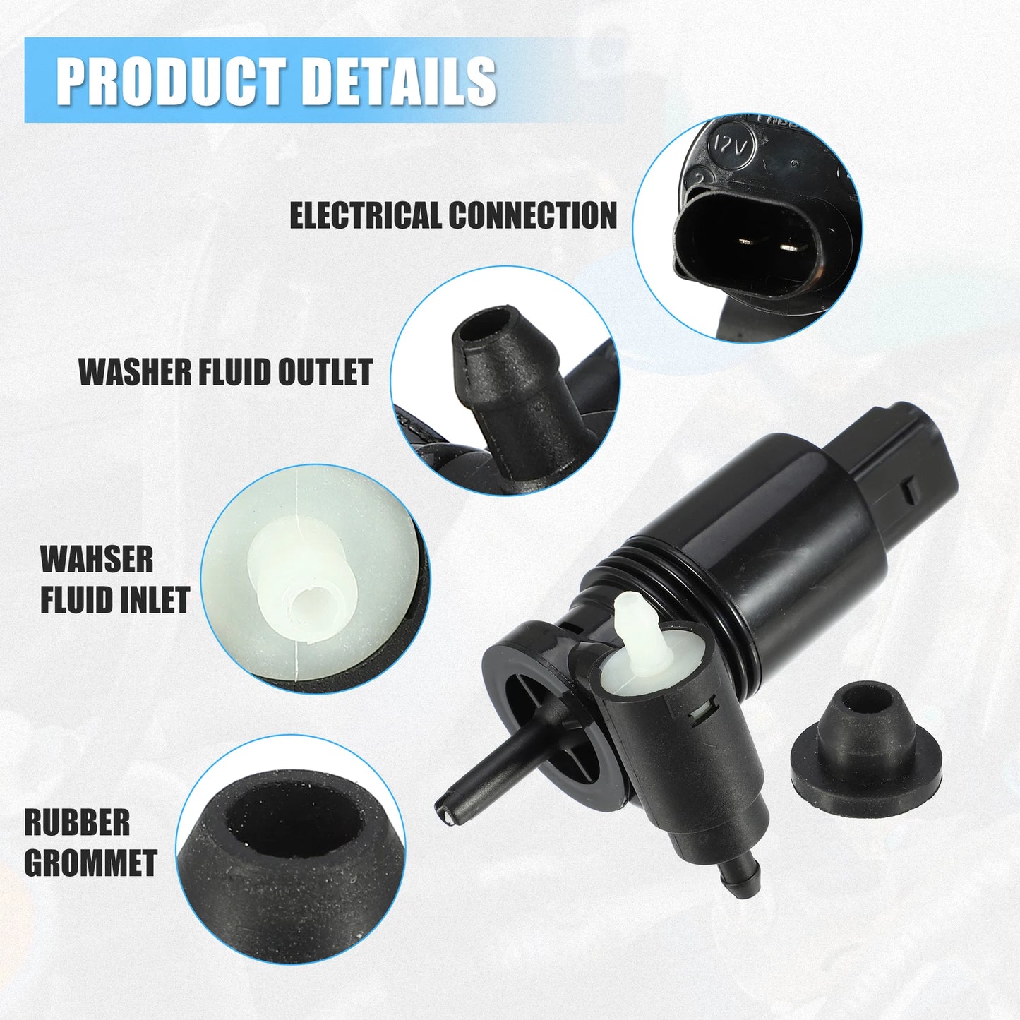 Windshield Washer Motor Pump for Mercedes-Benz GL320 (2007–2008)