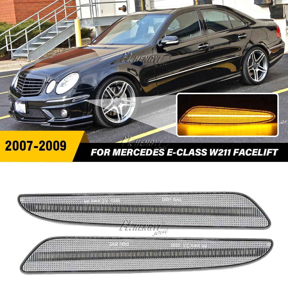 Side Marker Light /  / Clear LED Amber for Mercedes Benz E-Class (2007–2009)