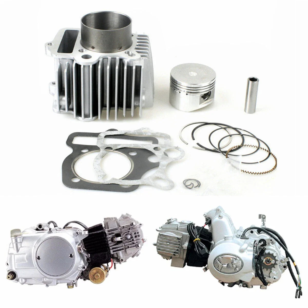 110cc 125cc Big Bore Cylinder Kit 54mm Piston Ring Gasket for Dirt Pit ATV