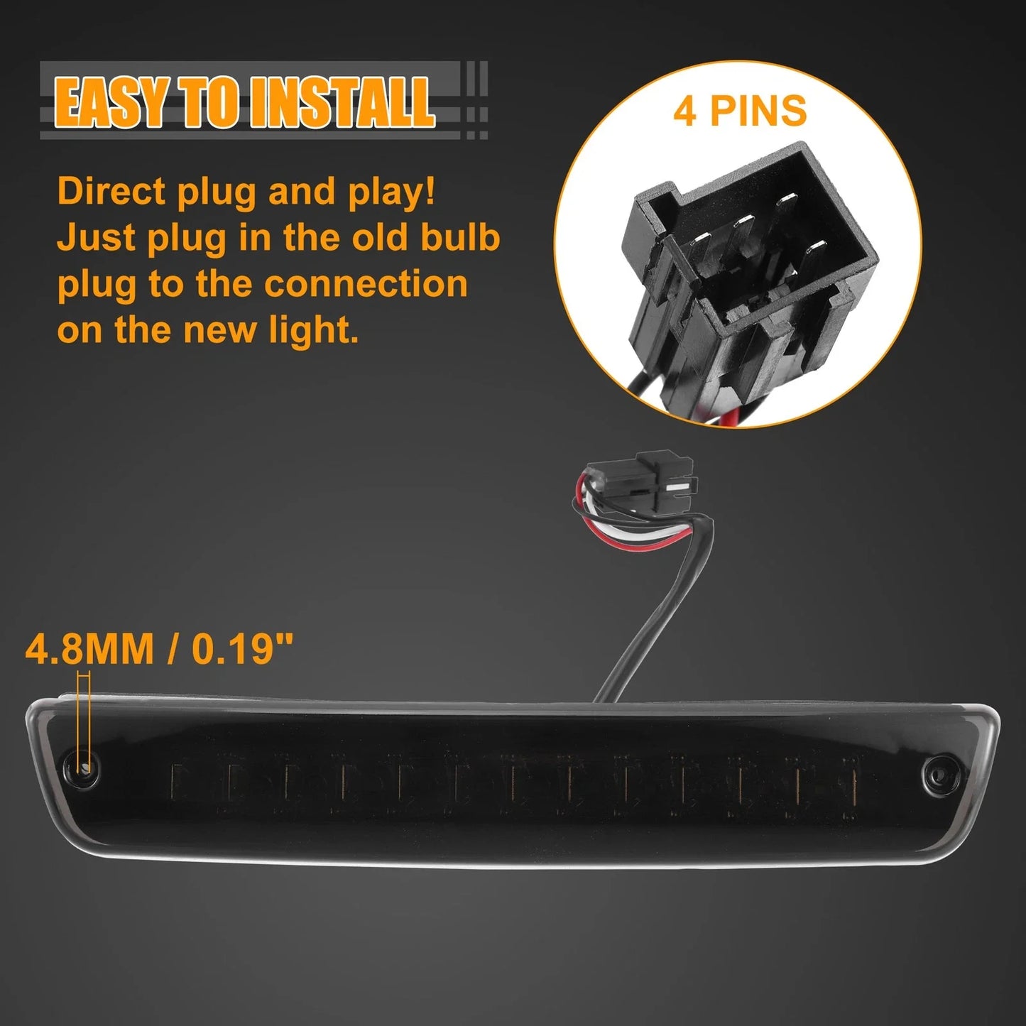 LED Third High Mount Brake Light for Dodge Ram 1500 (2019-2023)