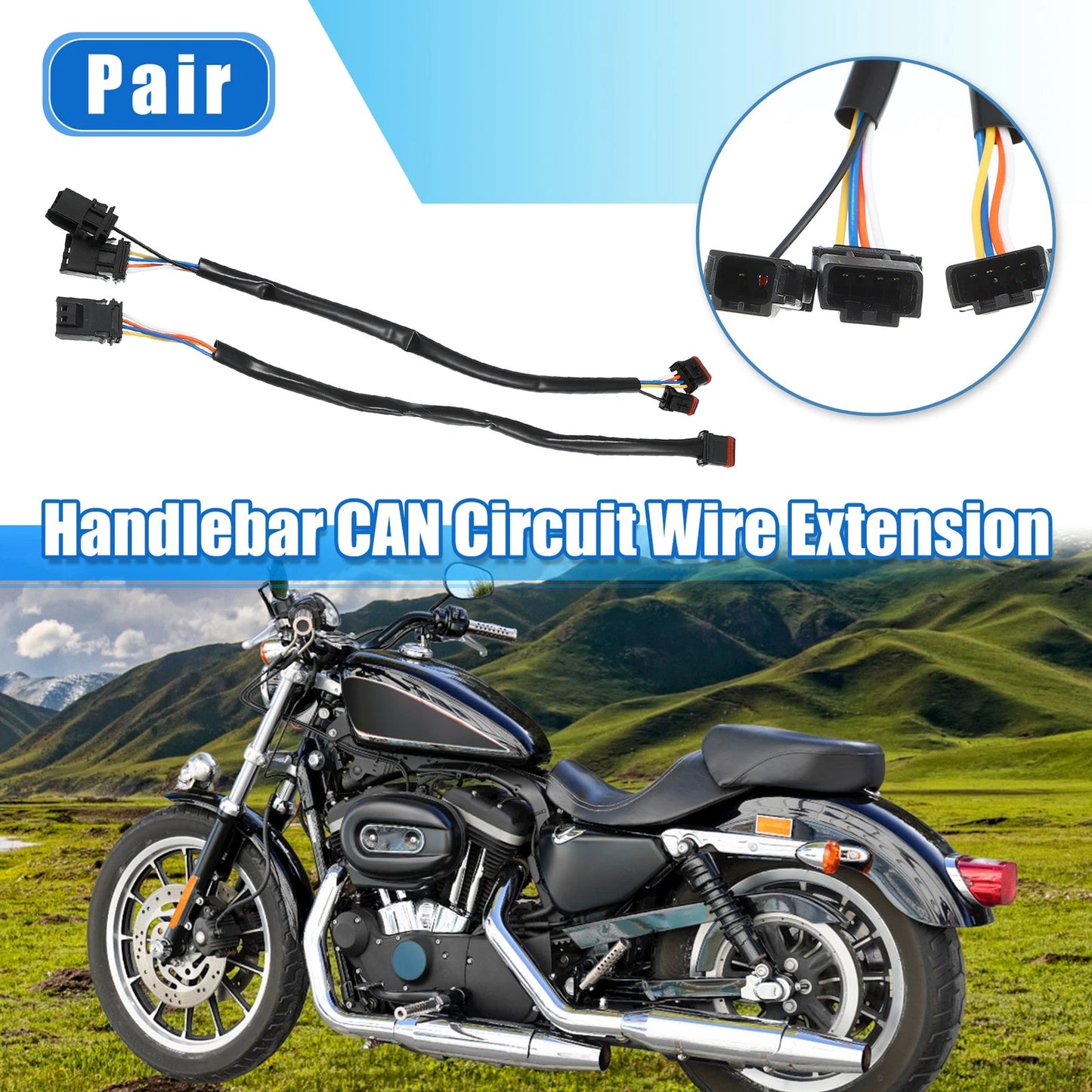 10 Inch Handlebar CAN Bus Wire Extension Harness for Harley Softail Dyna
