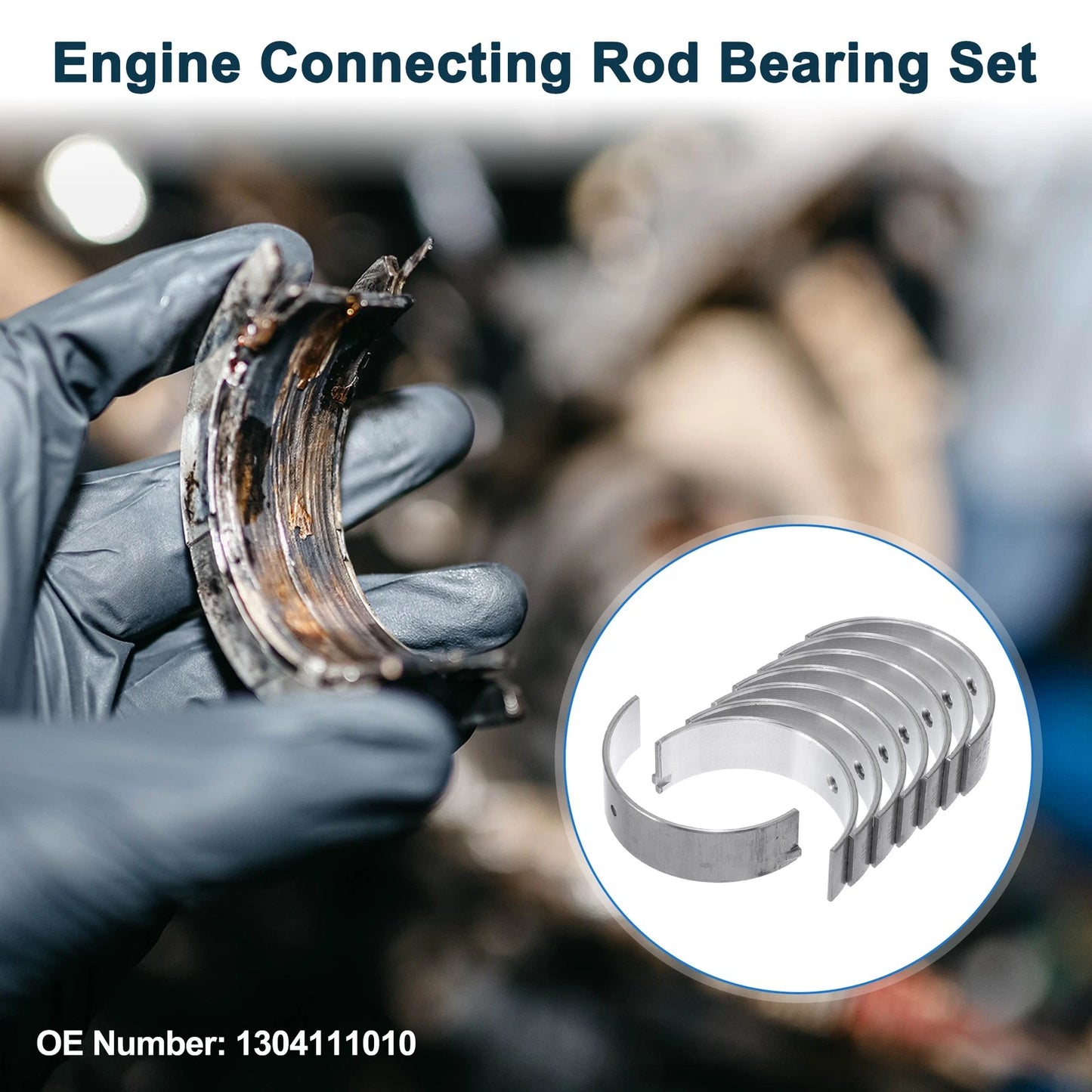 Set of 8 Connecting Rod Bearings for Toyota Tercel (1990–1994) No.1304111010