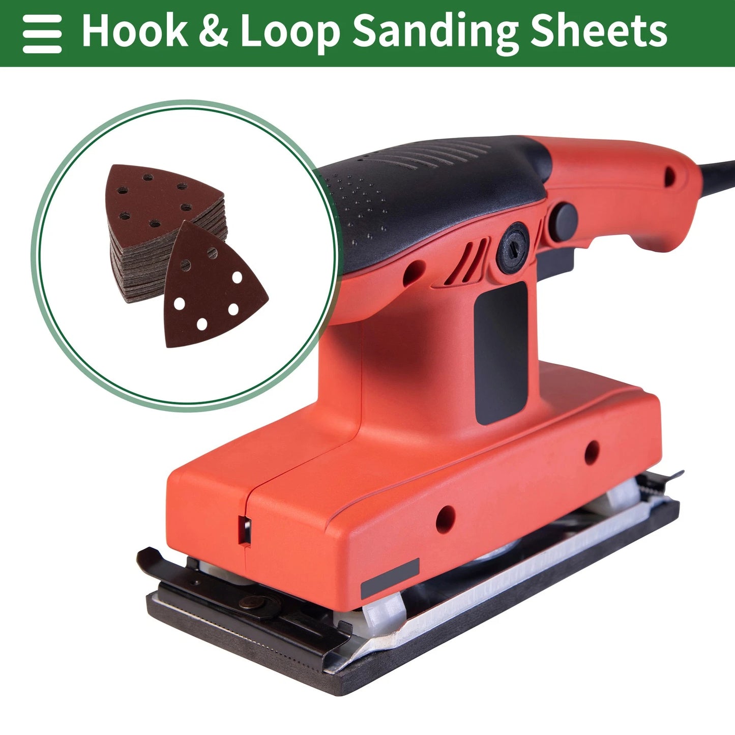 Set of 80 Mouse Sander Sandpaper 90x90mm 600 Grit Hook and Loop Pads