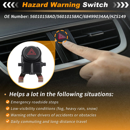 Hazard Warning Emergency Light Switch for Jeep Liberty (2002–2007) 56010158AD