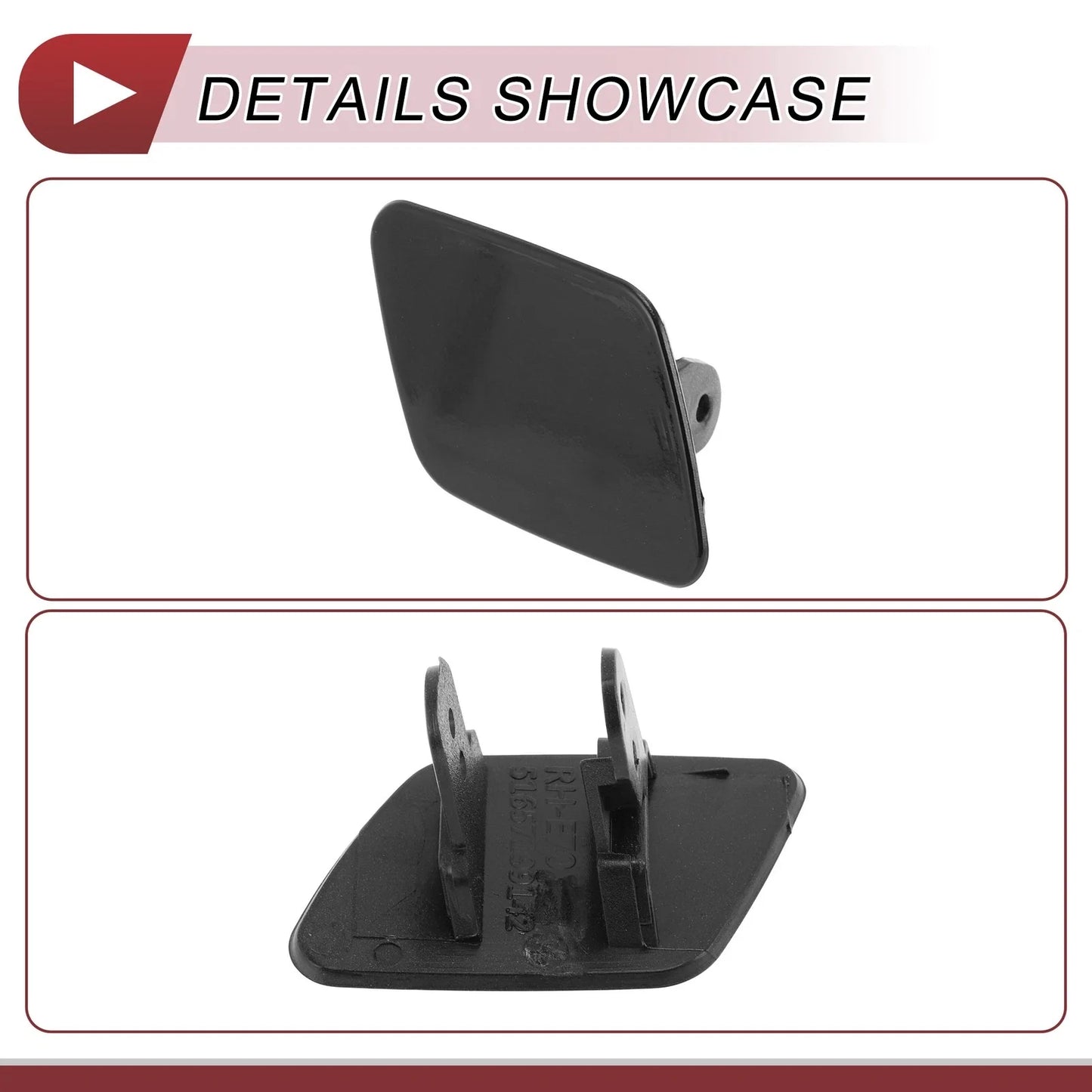 Front Right Bumper Trim Nozzle Cover Black for BMW X5 (2007 - 2013)