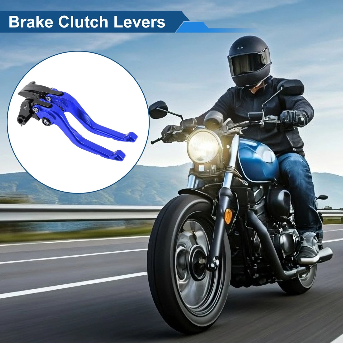 Adjustable Short Brake Clutch Levers for Honda CBR600RR (2003–2006) - Blue 1 Pair