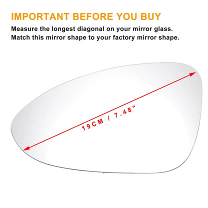 Left Side White Heated Mirror Glass for Porsche Panamera (2016-2020)
