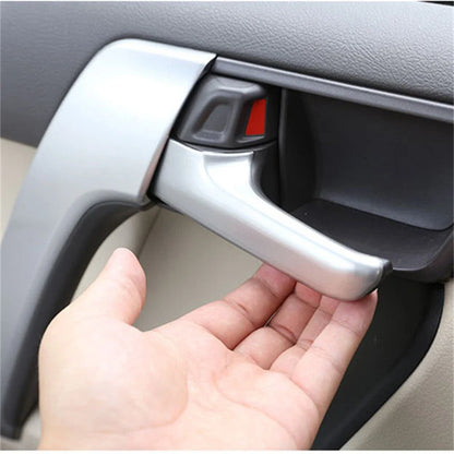 4 x ABS Silver Interior Door Handle Covers for Toyota Land Cruiser Prado (2010-2018)