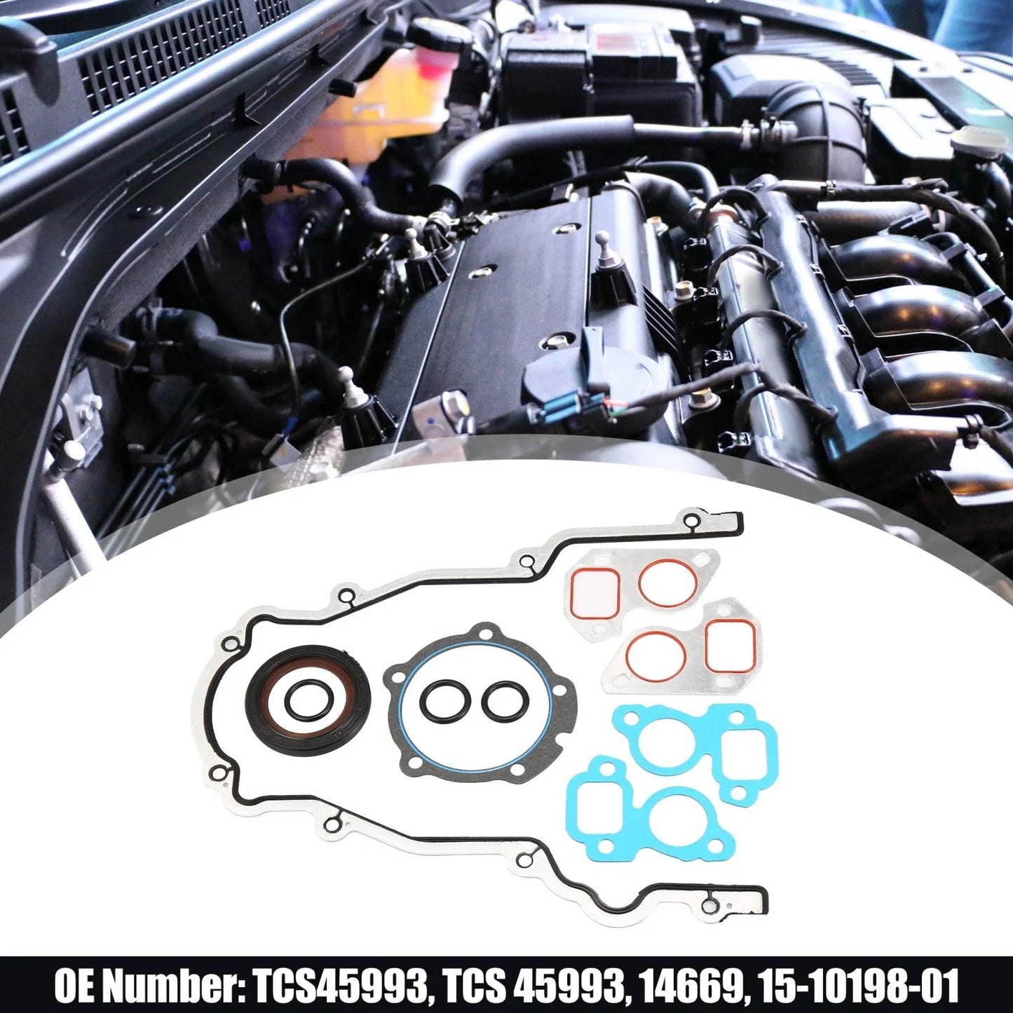 Engine Timing Cover Seal Gaskets Set for GM 4.8L 5.3L 5.7L 6.0L (2000-2023)