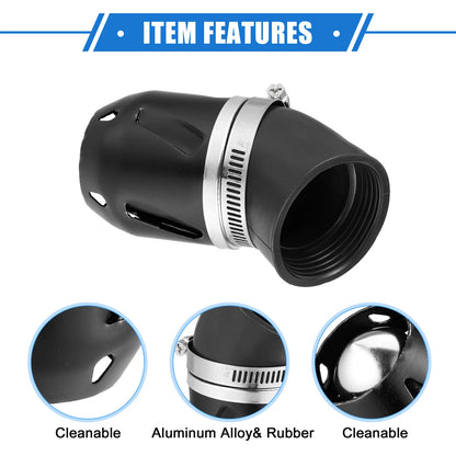 Universal Motorcycle Air Filter 26/35/42/48mm ID Aluminum Alloy Black