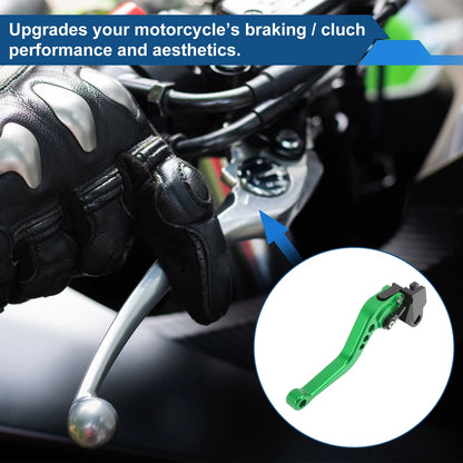 Adjustable Short Brake Clutch Levers for Kawasaki Z650 (2017–2023) Solid Green